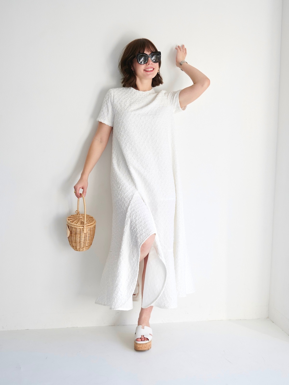 ジャガードスリットワンピース