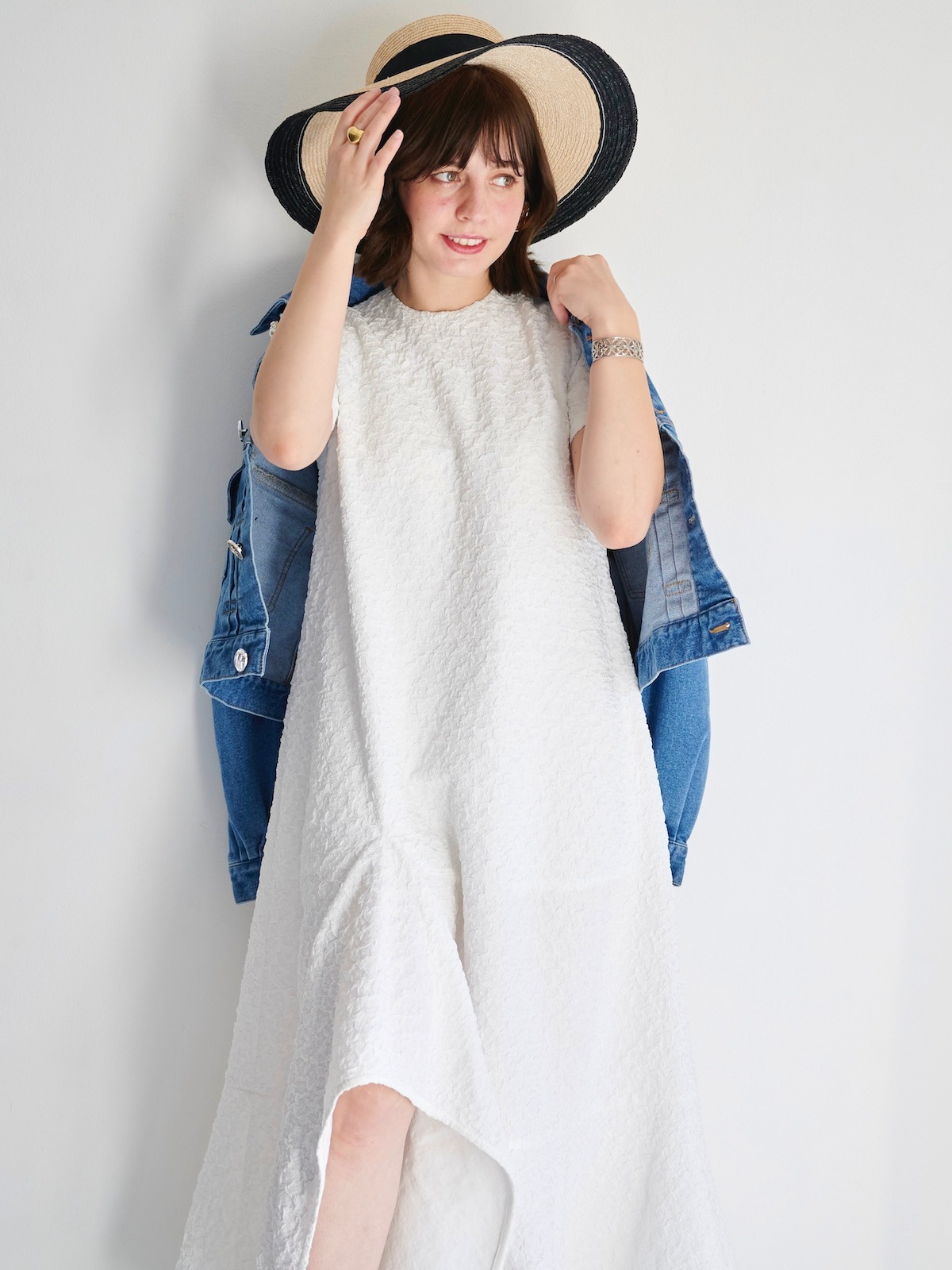 OBLI ジャガードフリルワンピース　サイズ1 新品 ジャガードフリルワンピース【残り3点】 | DRESS | OBLI