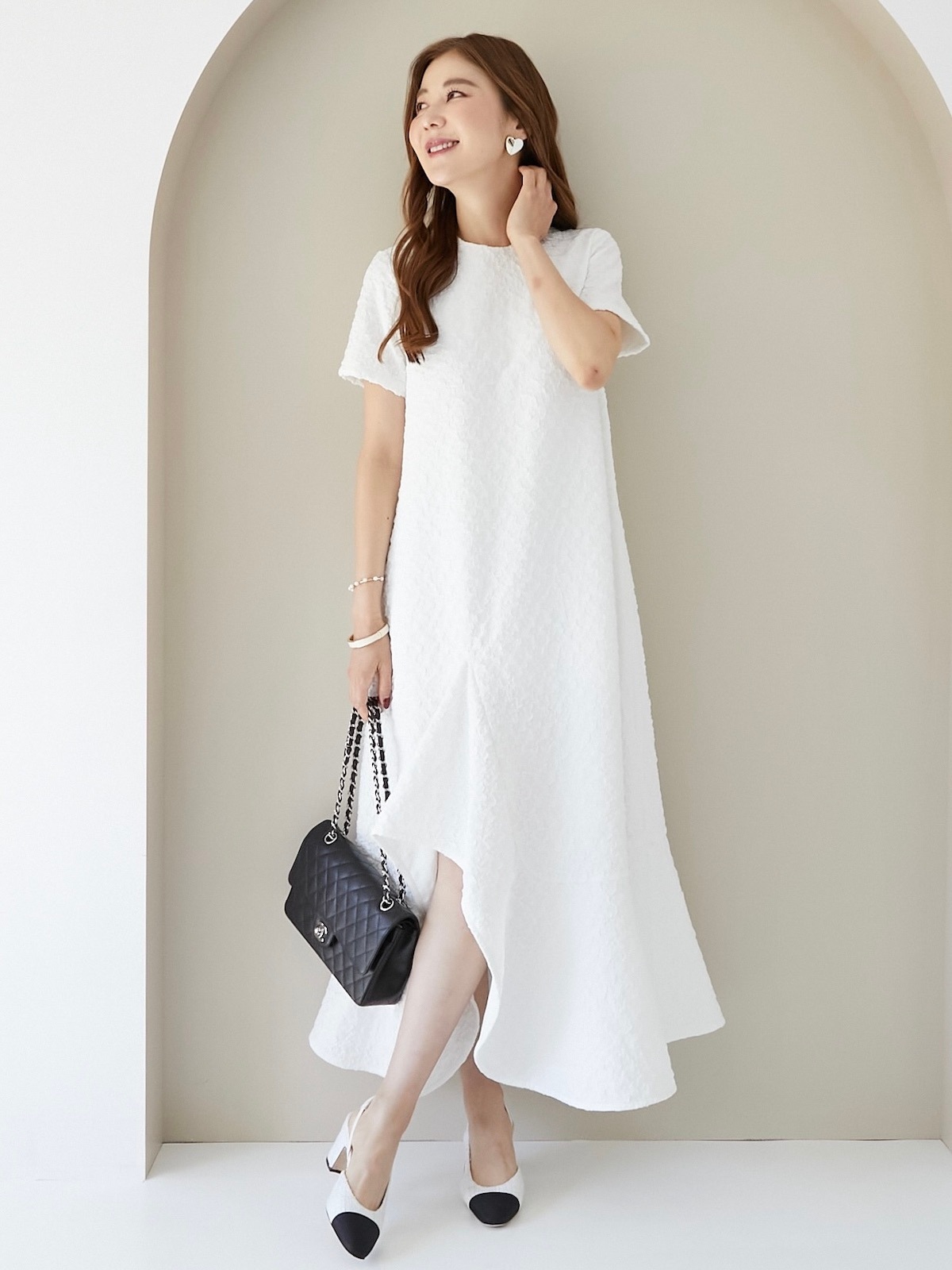 ジャガードスリットワンピース