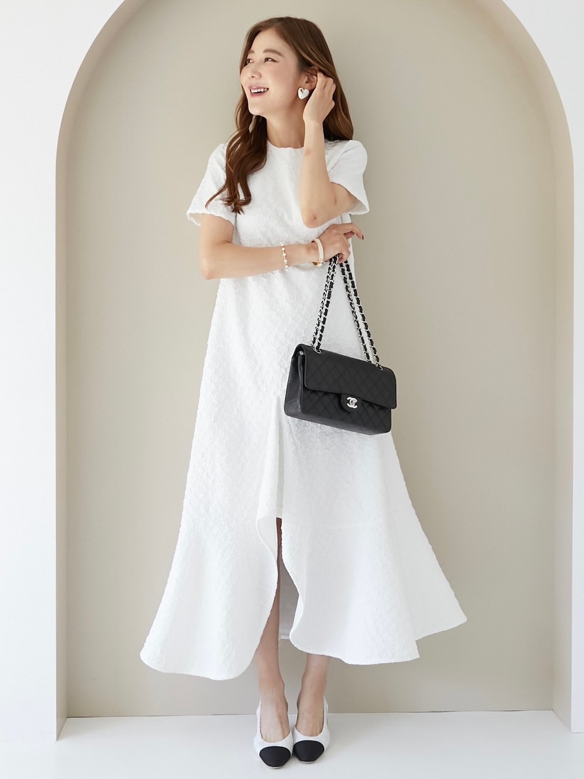 【スリットで大人の魅力引き立つ♥】シャネル ワンピース ジャガードスリットワンピース【残り1点】 | DRESS | OBLI