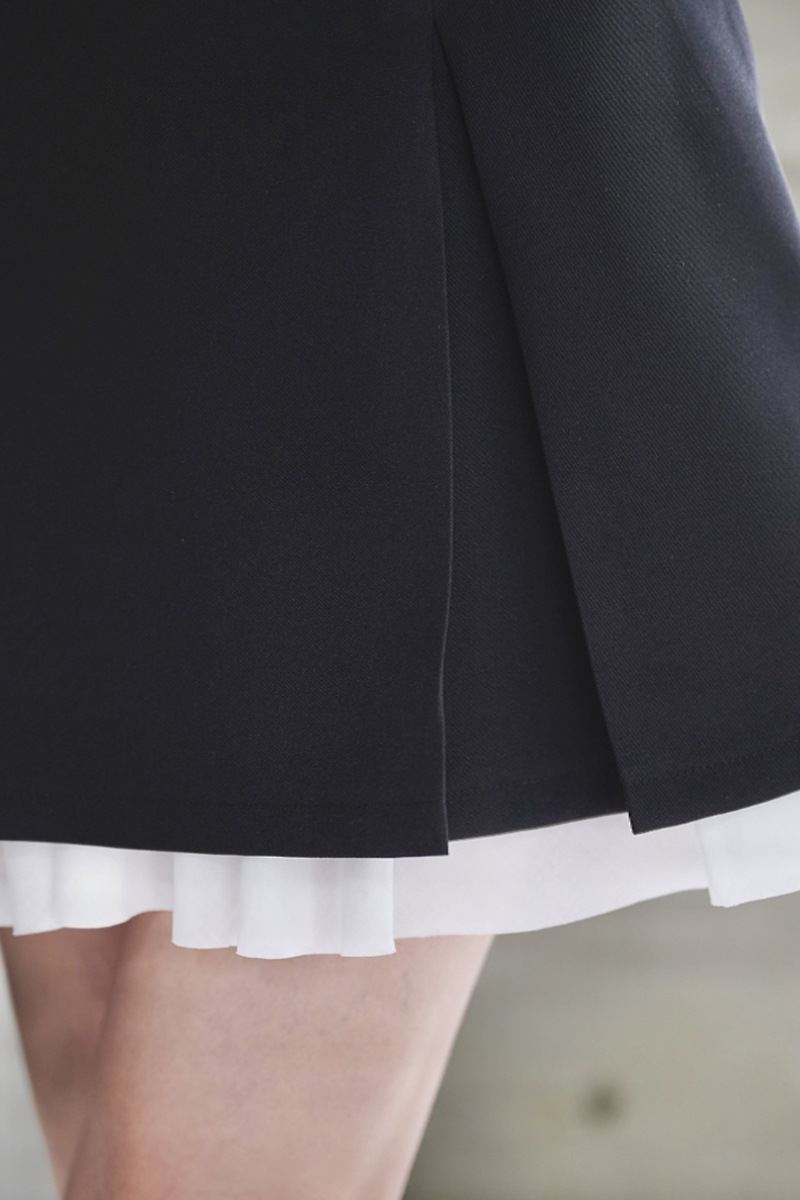 シャツドッキングフリルミニスカート