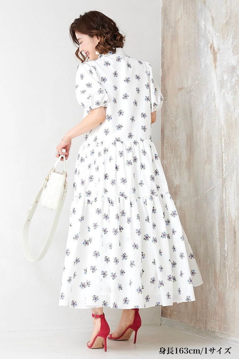 タフタフラワーシャツワンピース | ALL | OBLI 