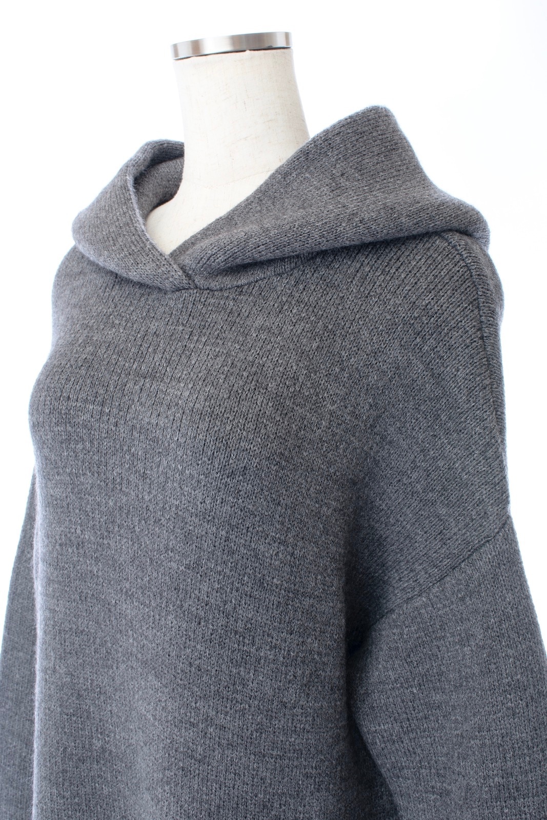 フードニットワンピース/グレー | DRESS | OBLI