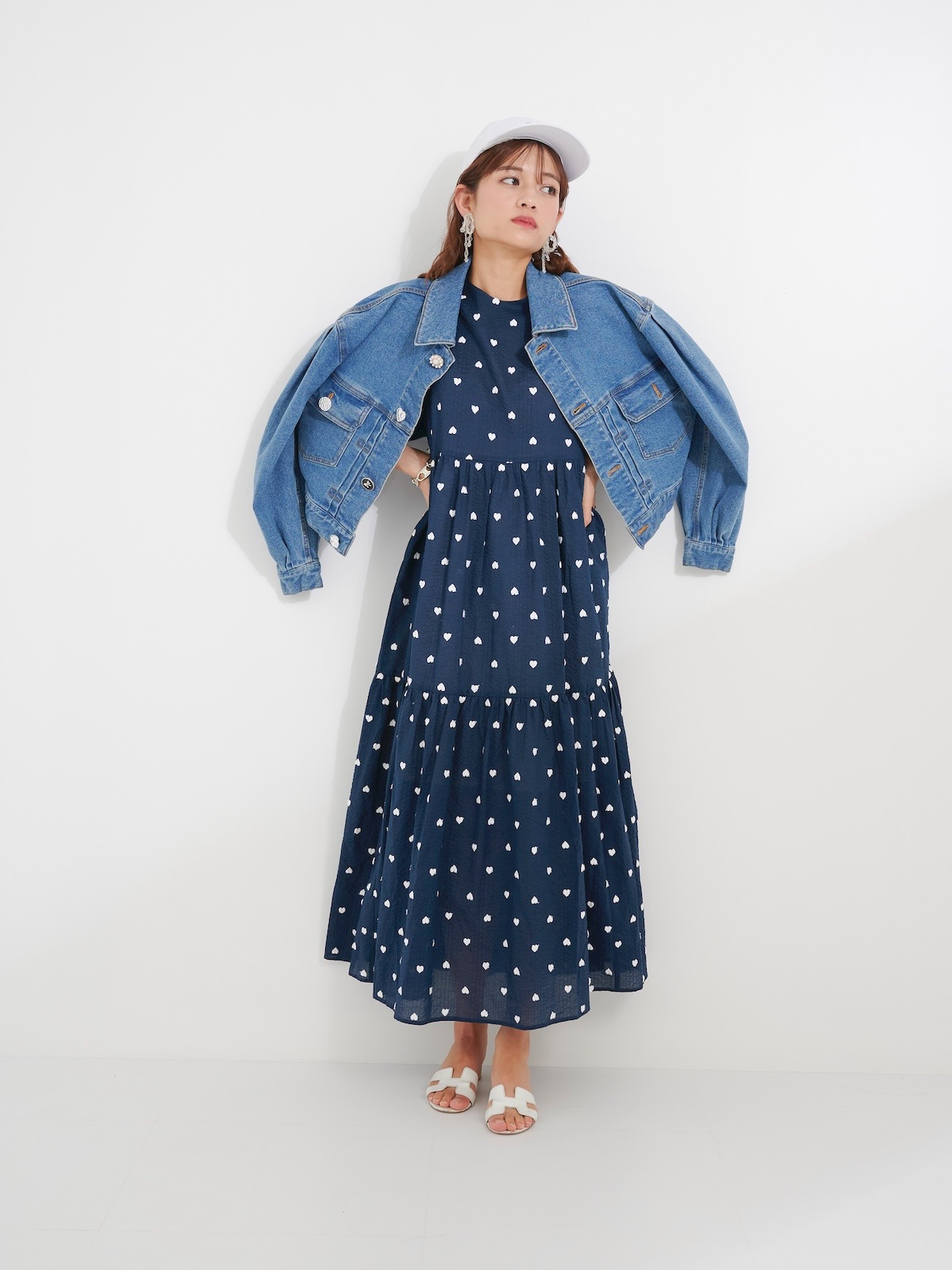 ハート刺繍ワンピース/ネイビー☆ | DRESS | OBLI
