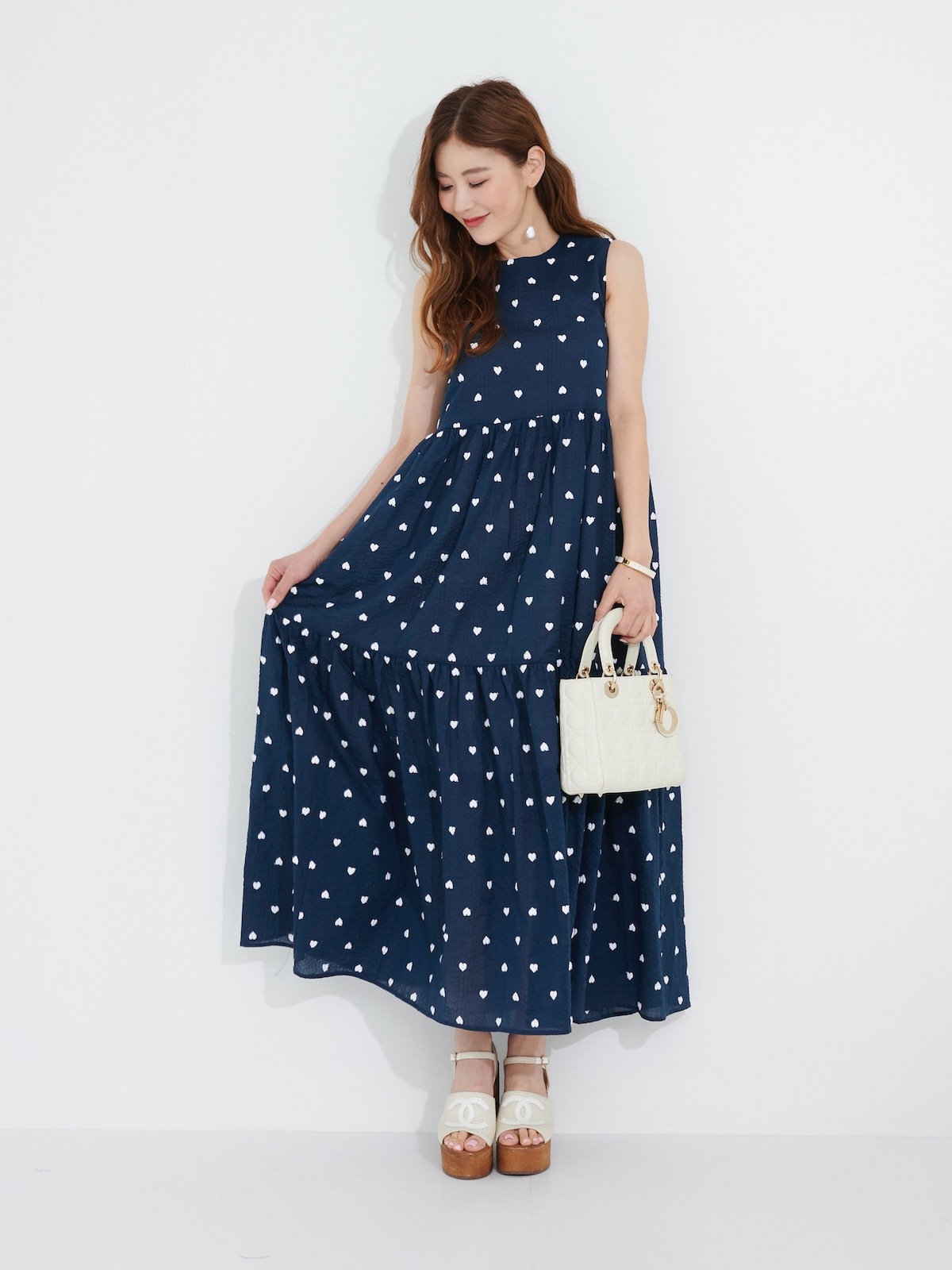 Burberryテディベア刺繍 ネイビー ワンピース 18M ハート刺繍ワンピース/ネイビー☆ | DRESS | OBLI