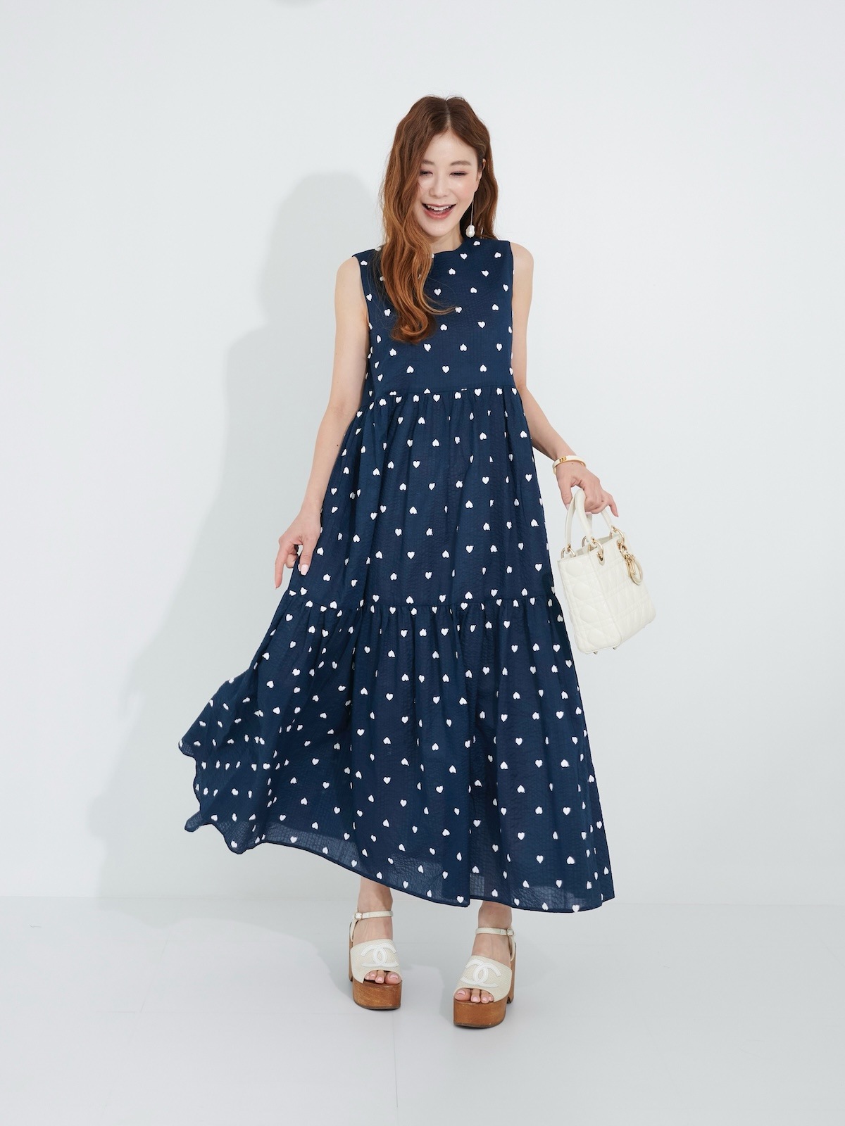 ハート刺繍ワンピース/ネイビー☆ | DRESS | OBLI