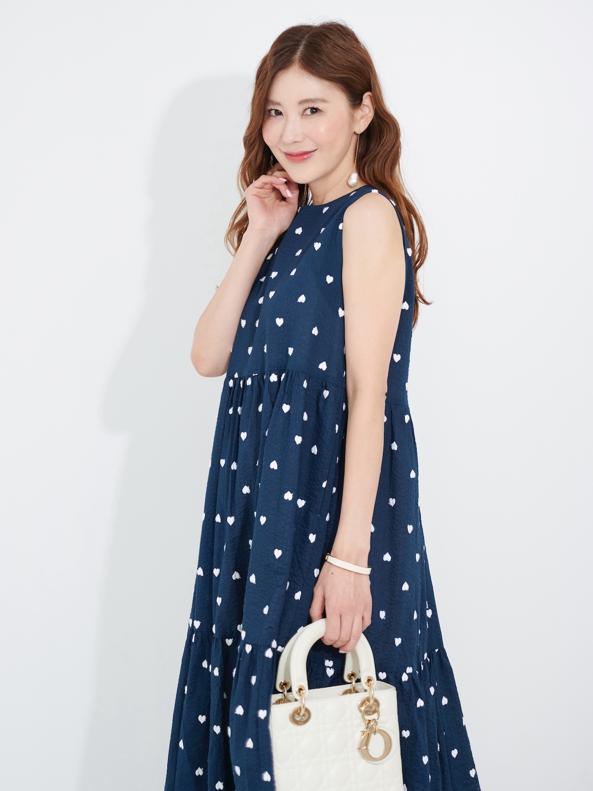 ハート刺繍ワンピース/ネイビー☆ | DRESS | OBLI ハート刺繍ワンピース/ネイビー☆ | DRESS | OBLI