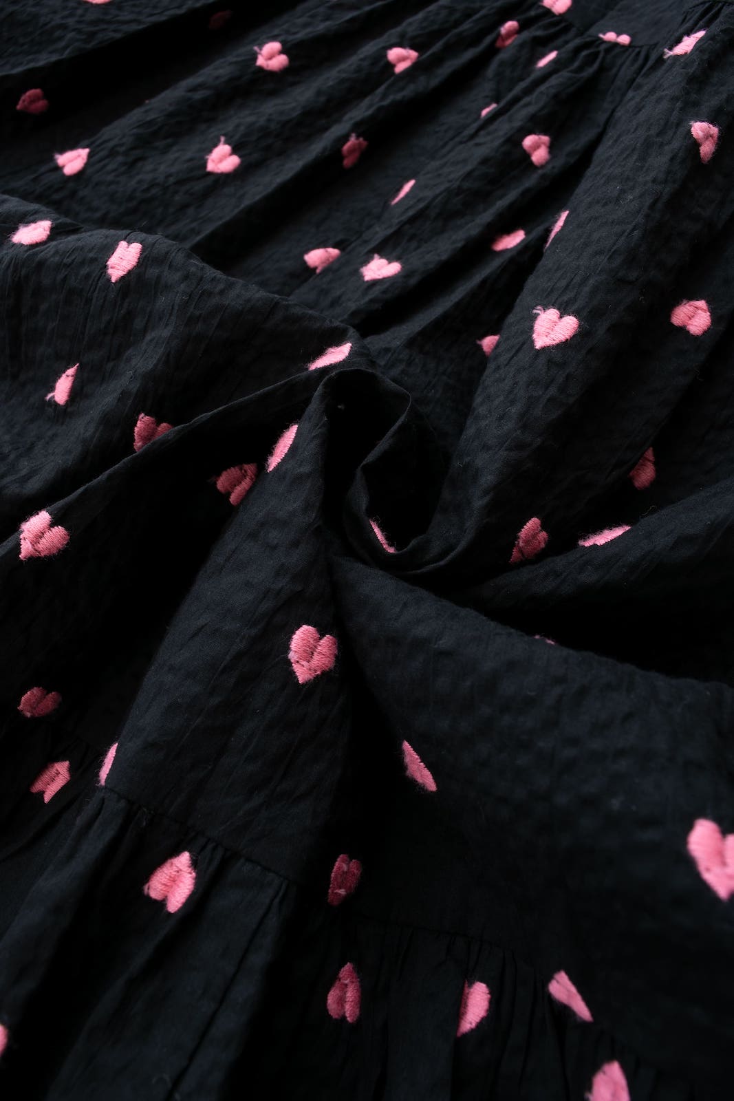 ハート刺繍ティアードワンピース/ピンク | DRESS | OBLI
