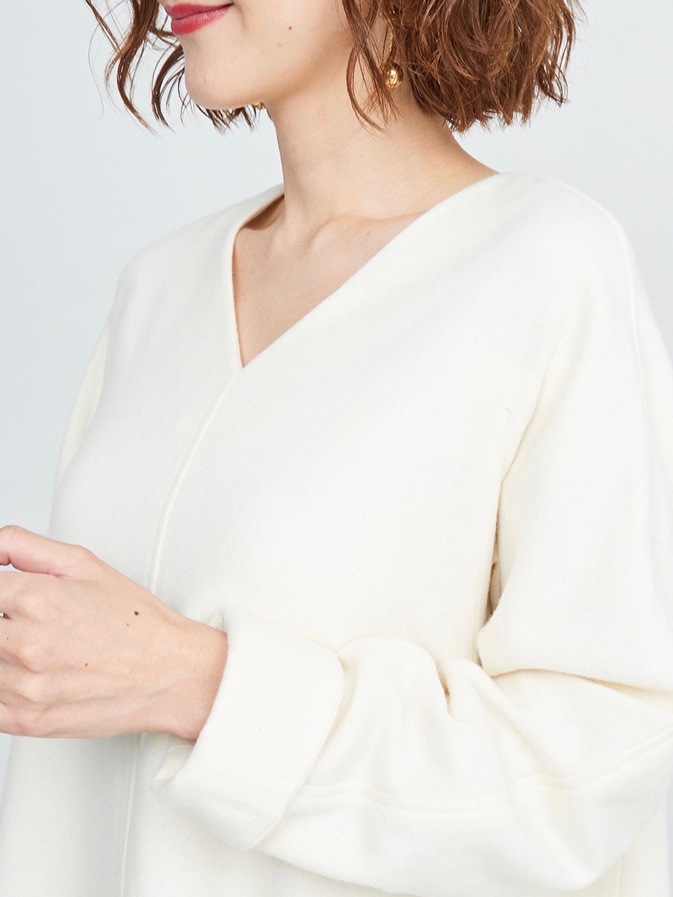 ウールAラインワンピース/ホワイト | ALL ITEM | OBLI