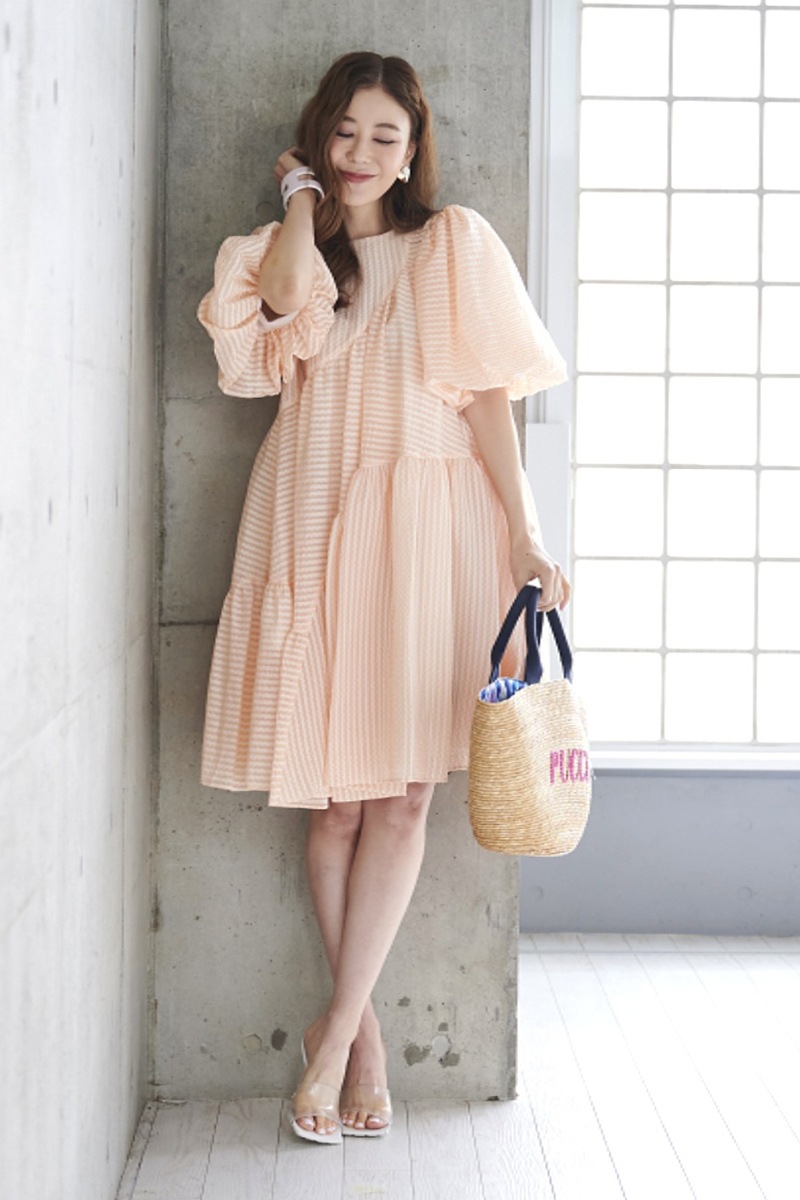 激安アウトレット | オレンジバルーンミニワンピース DRESS OBLI | ワンピース