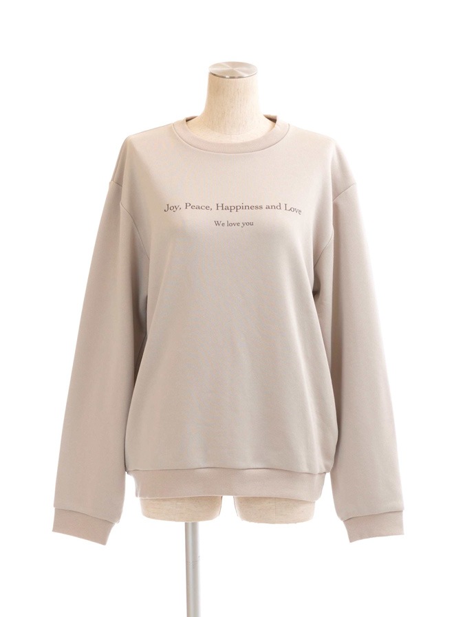 ロゴプルオーバー/ベージュ | TOPS | OBLI 