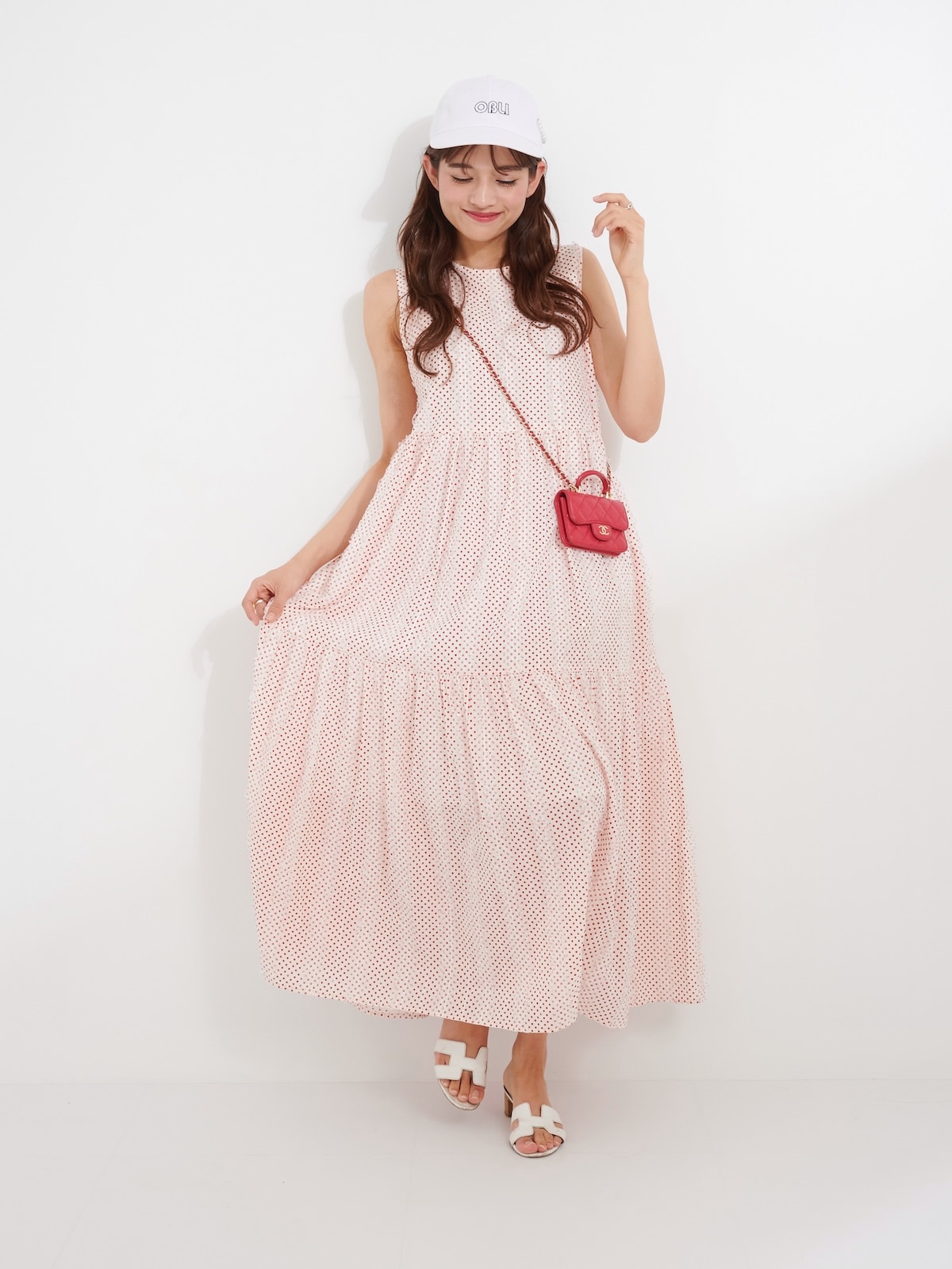 レッドドットチュールティアードワンピース【残り3点】 | DRESS | OBLI