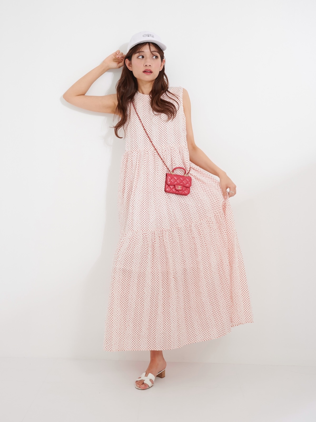 レッドドットチュールティアードワンピース【残り3点】 | DRESS | OBLI