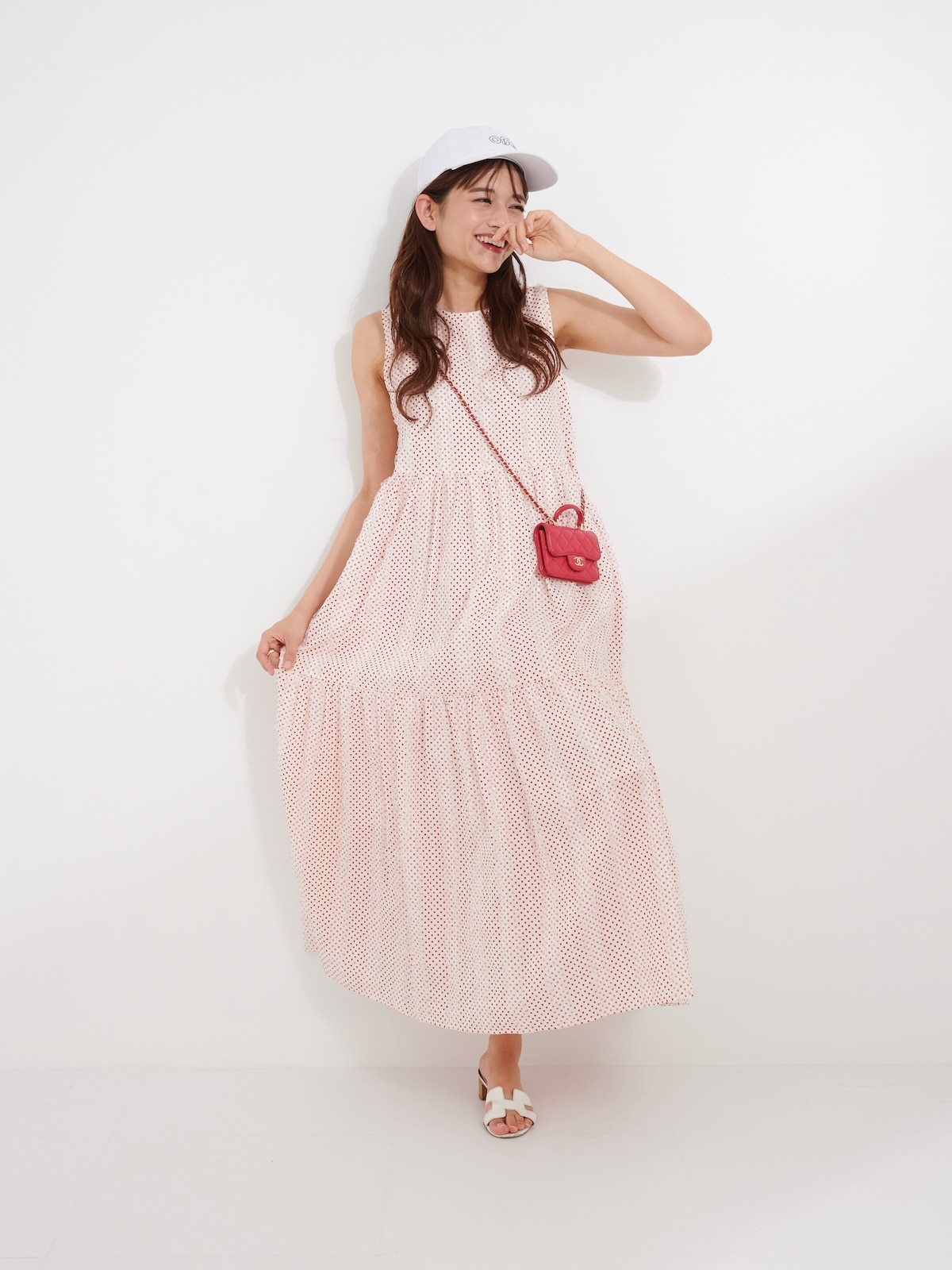 レッドドットチュールティアードワンピース【残り3点】 | DRESS | OBLI