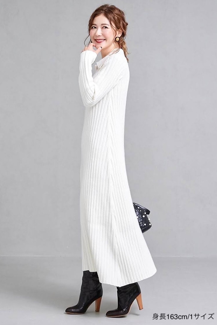 カラーリブニットワンピース | ALL ITEM | OBLI