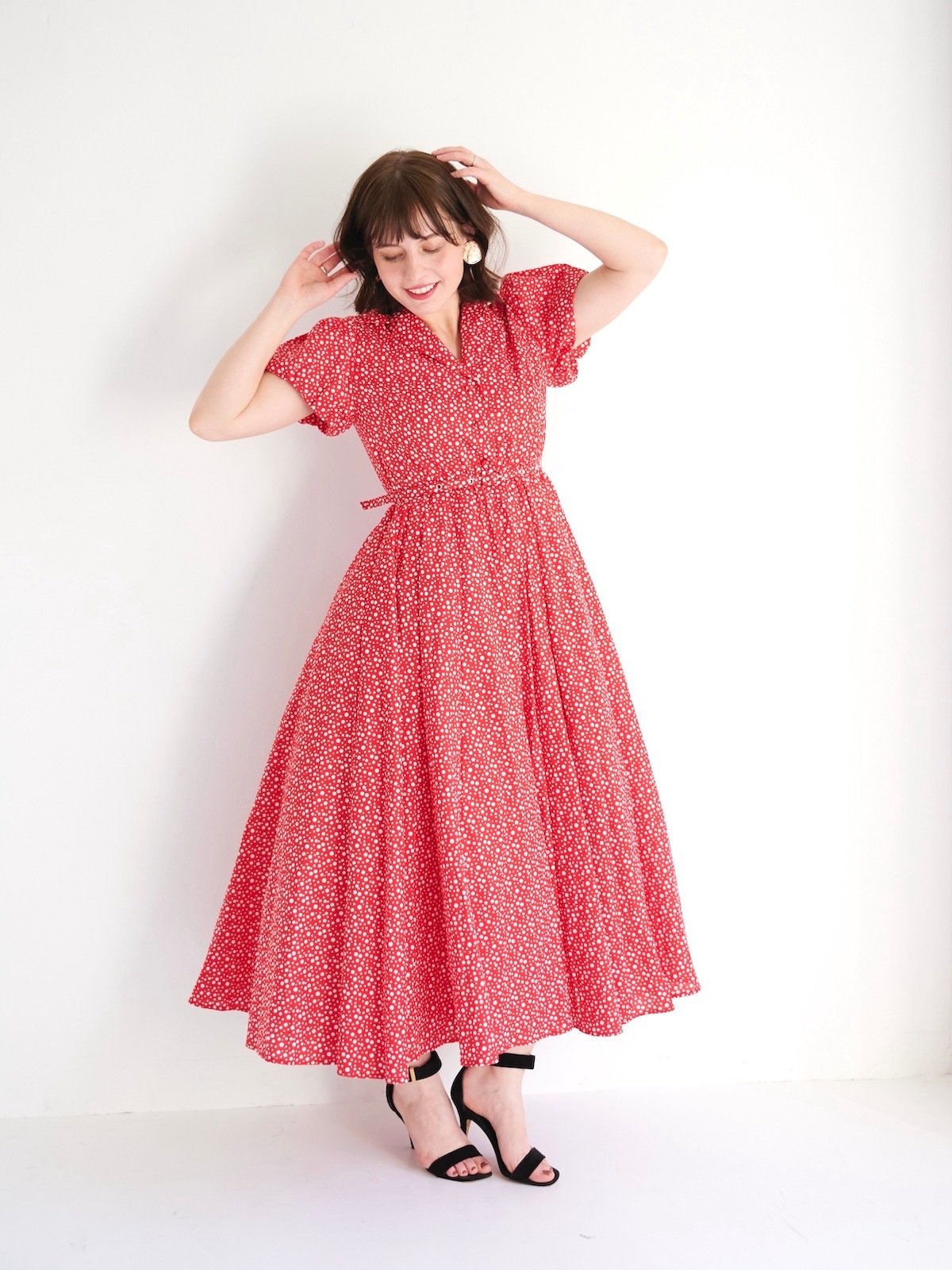 【在庫わずか】ROTATE / 水玉模様のミディドレス オードリードットドレス【残り4点】 | DRESS | OBLI