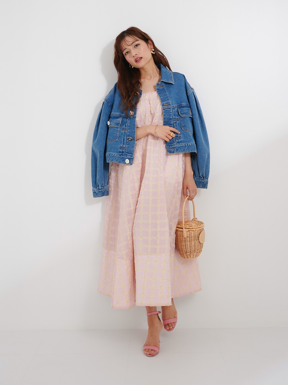 5月25日21:00発売開始】ピンクシアージャガードワンピース | DRESS | OBLI
