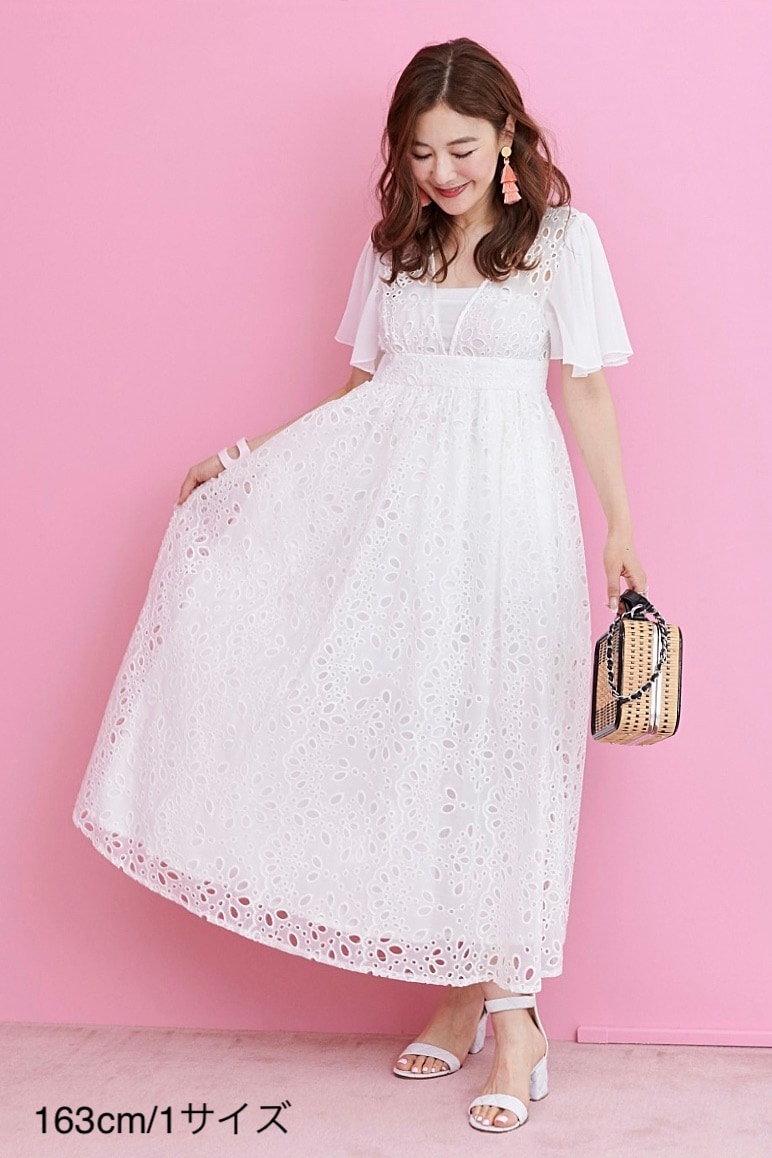 オブリ OBLI シネマワンピース OBLIシネマワンピース 白 サイズ0