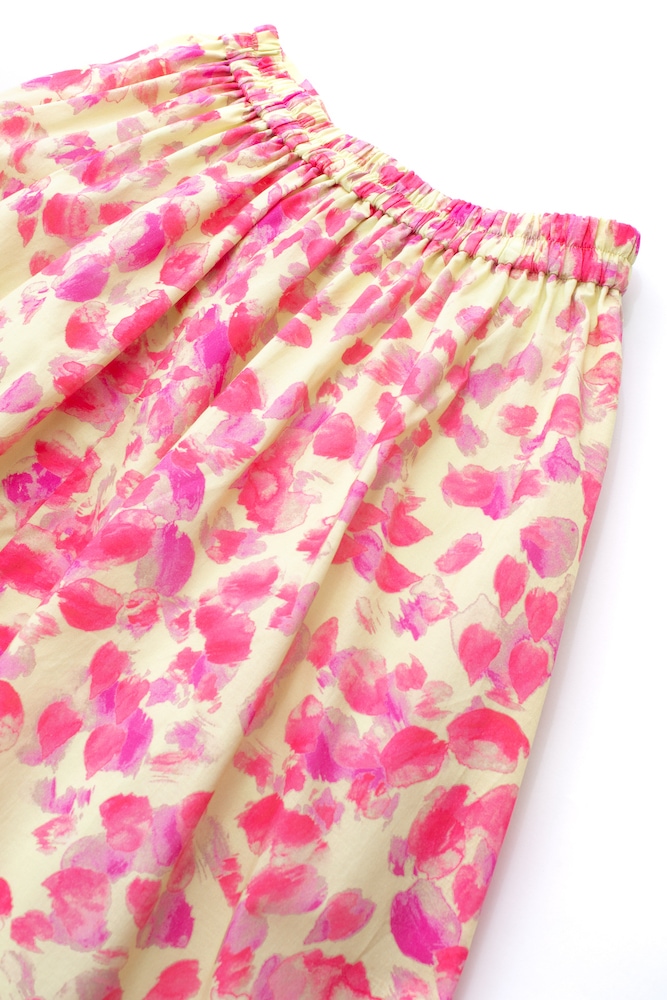 コットンイエローフラワースカート