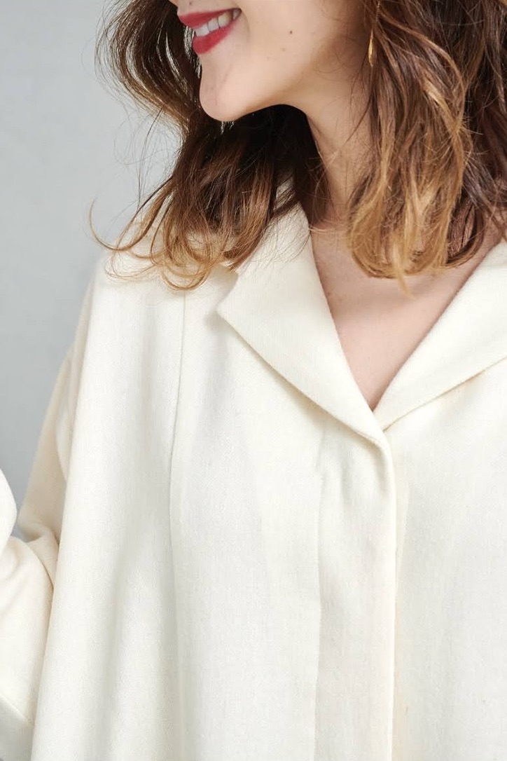 ウールAラインシャツワンピース