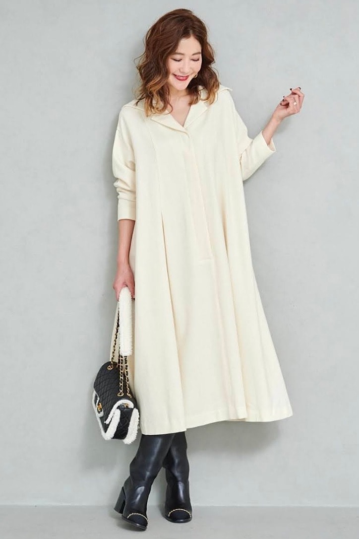OBLI新品ベージュシャツワンピース0サイズ ベージュドットシャツワンピース | DRESS | OBLI