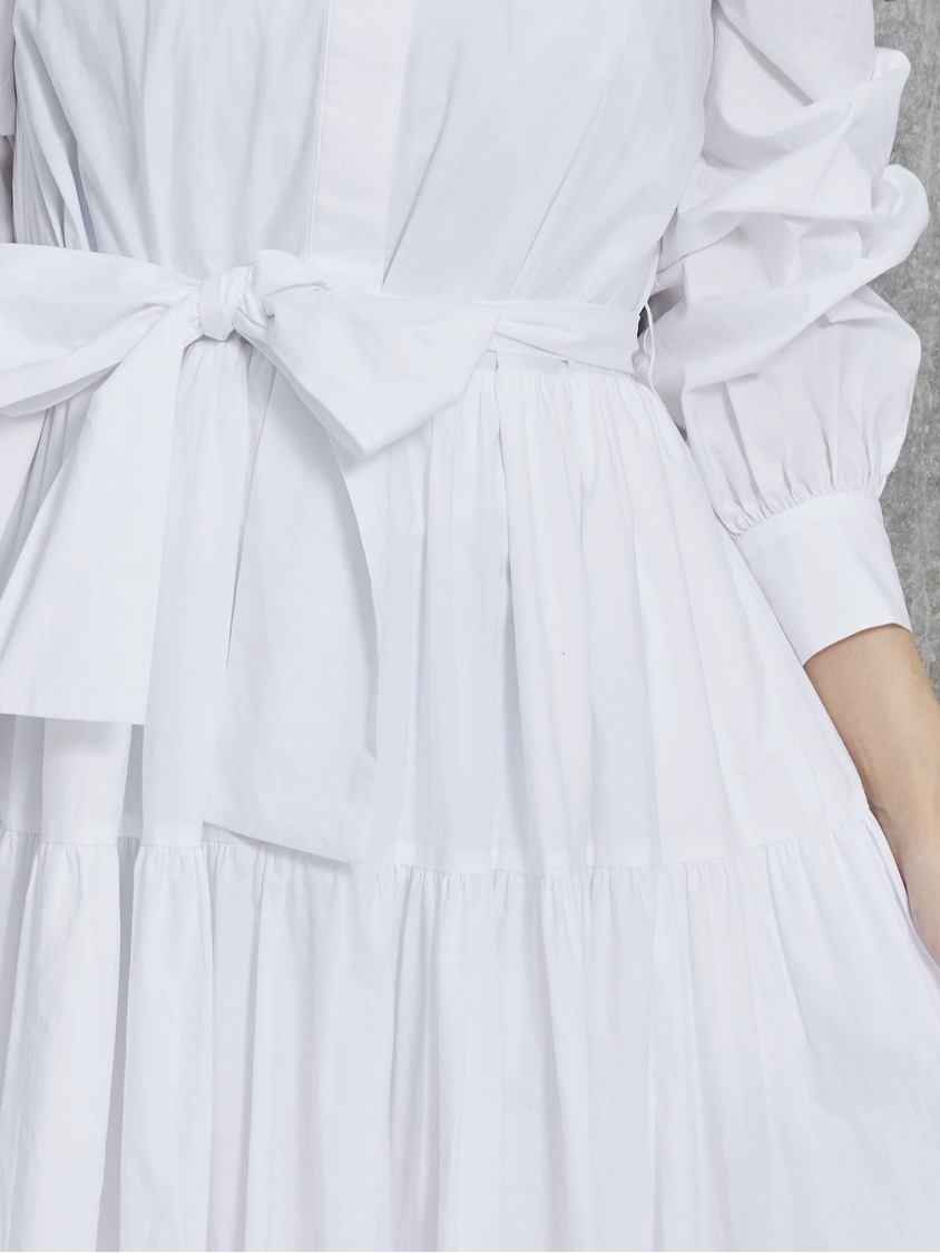 ティアードシャツワンピース/ホワイト | DRESS | OBLI 