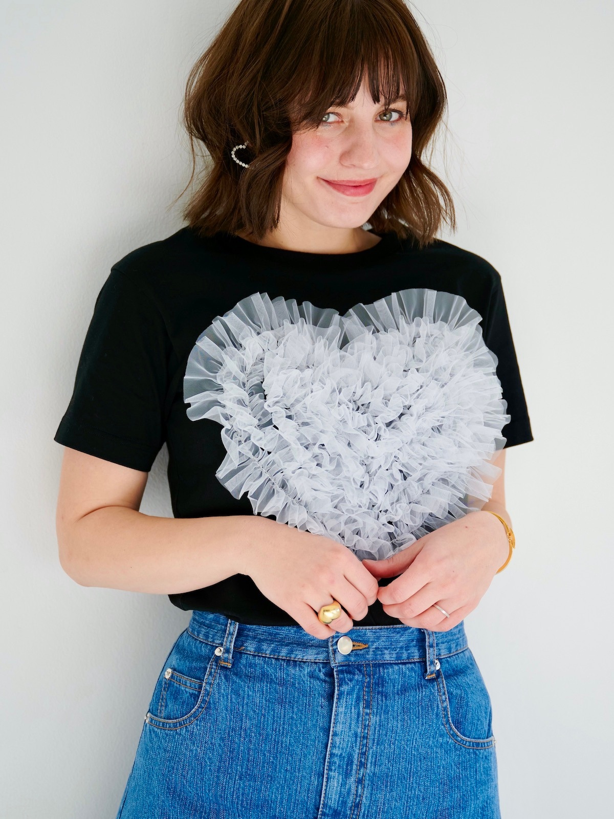 obli オブリ ハートチュールTシャツ 未使用 ハートチュールTシャツ | TOPS | OBLI