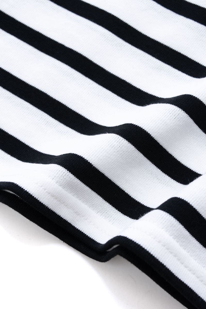 パワーショルダーボーダーカットソー半袖/ブラック | ALL ITEM