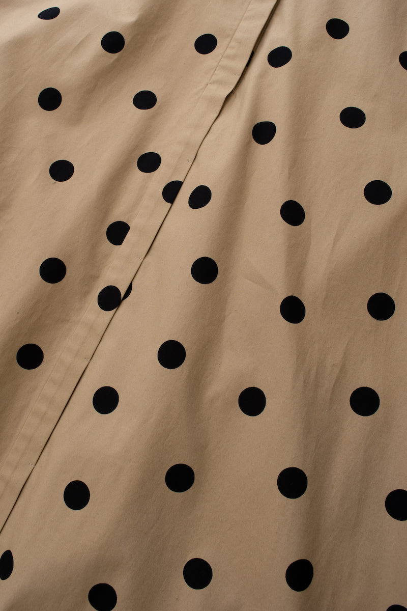 新品　オブリ obli　ベージュシャツワンピース　サイズ０ ベージュドットシャツワンピース | DRESS | OBLI
