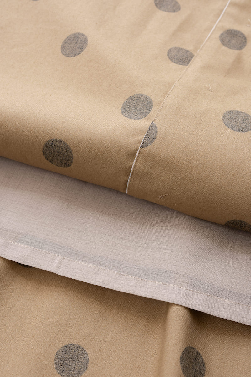 ベージュドットシャツワンピース