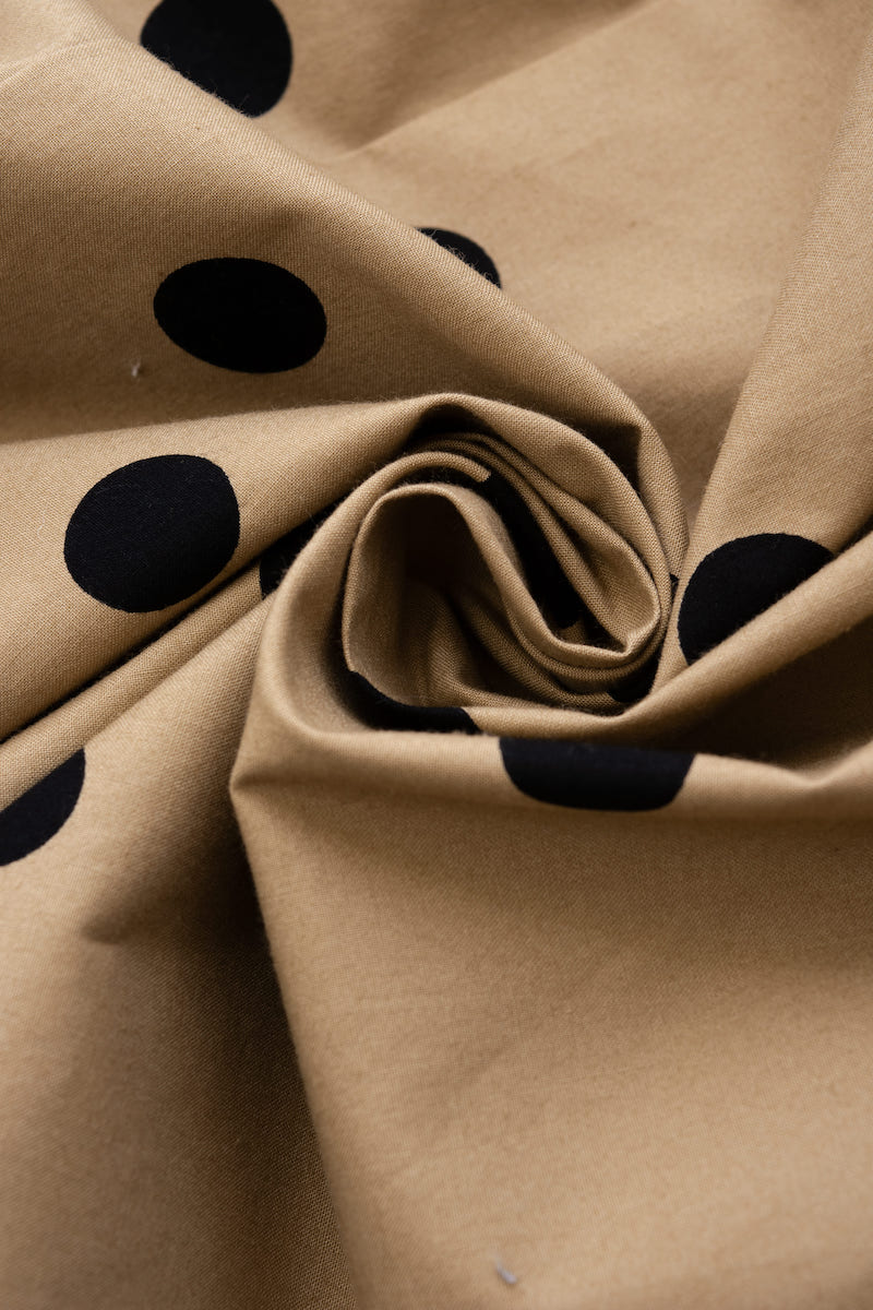 ベージュドットシャツワンピース