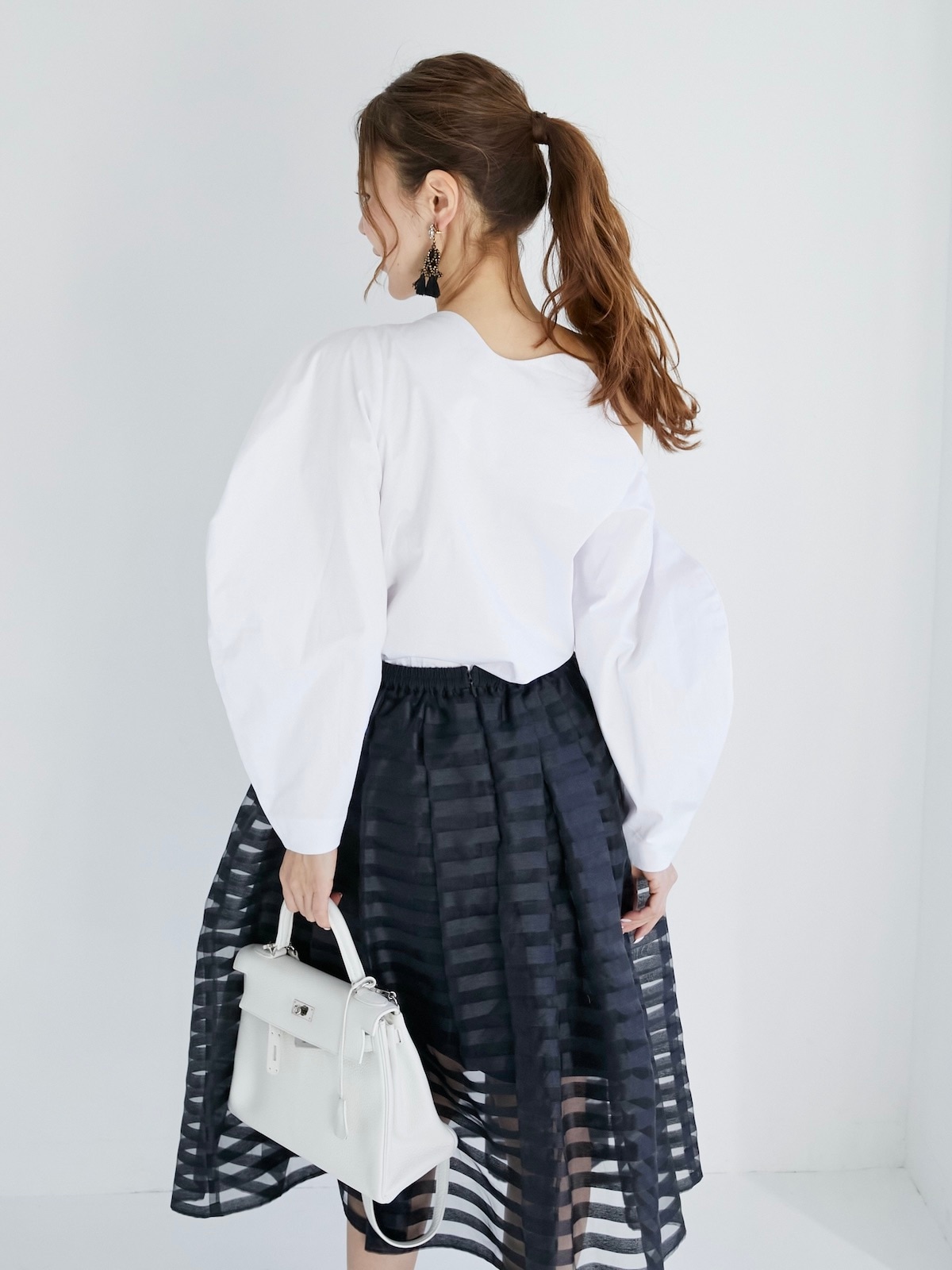 スカラップブラウス/ホワイト【残り4点】 | TOPS | OBLI