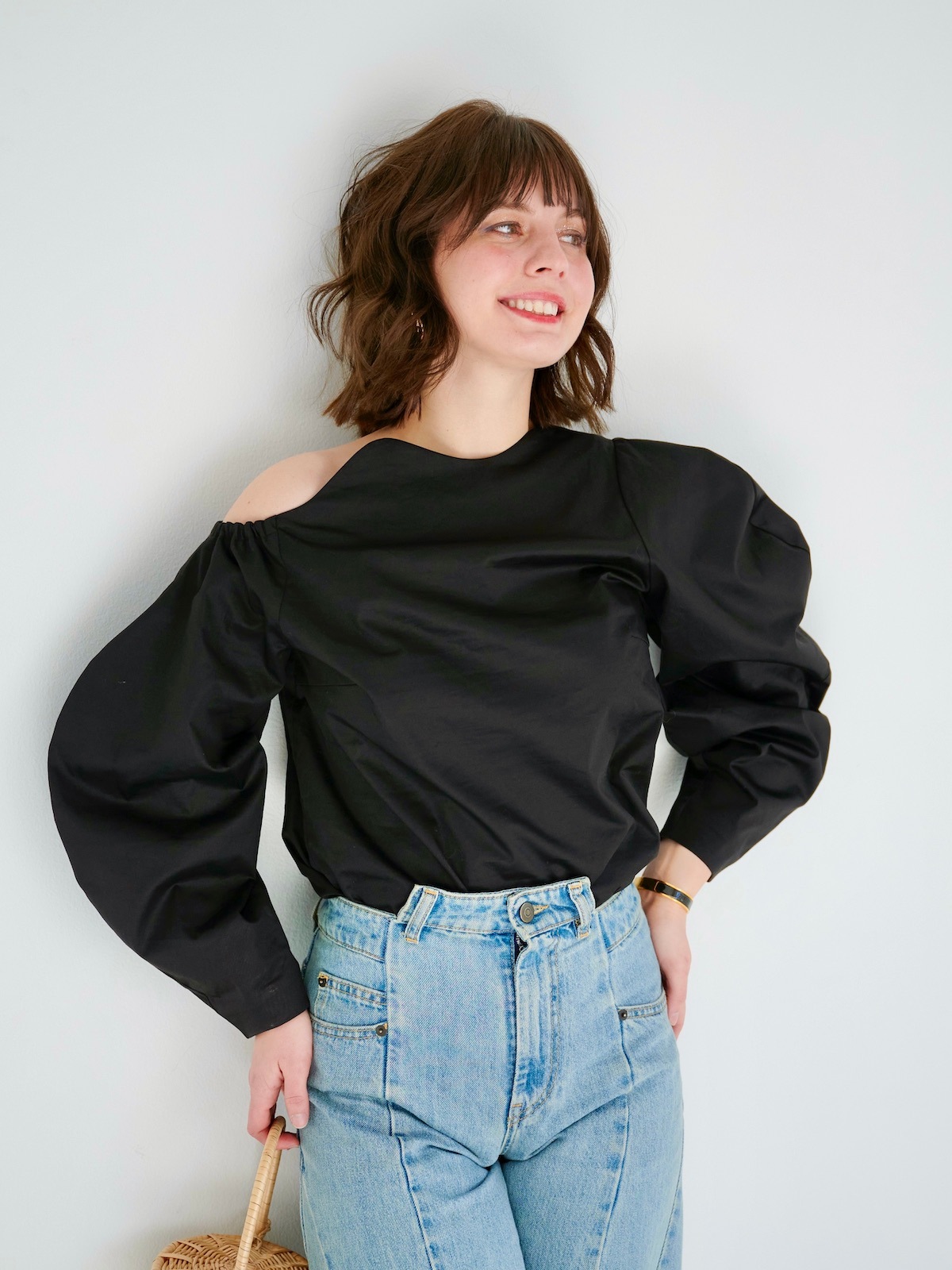 【クーポン対象外】 スカラップブラウス/ブラック【残りわずか】 | TOPS | OBLI トップス