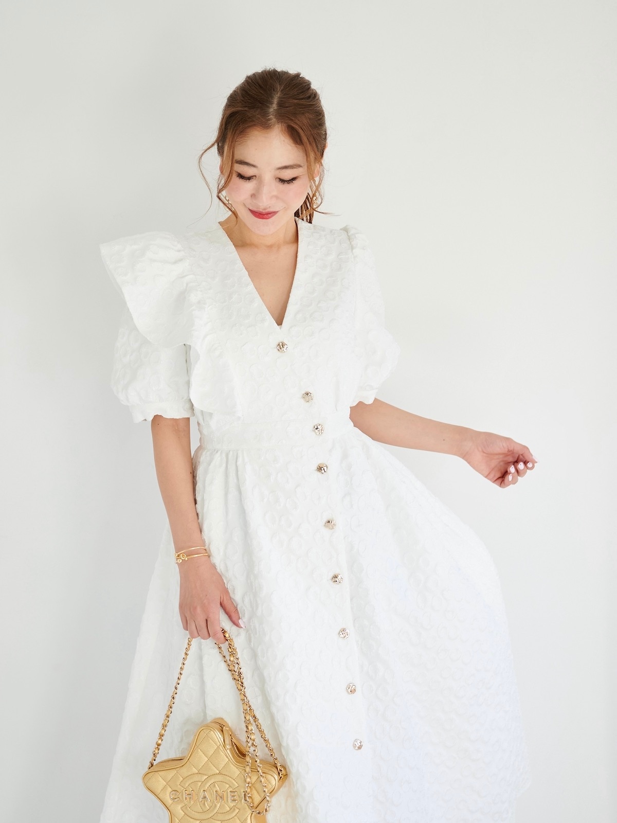 OBLI ジャガードフリルワンピース ジャガードフリルワンピース【残り3点】 | DRESS | OBLI