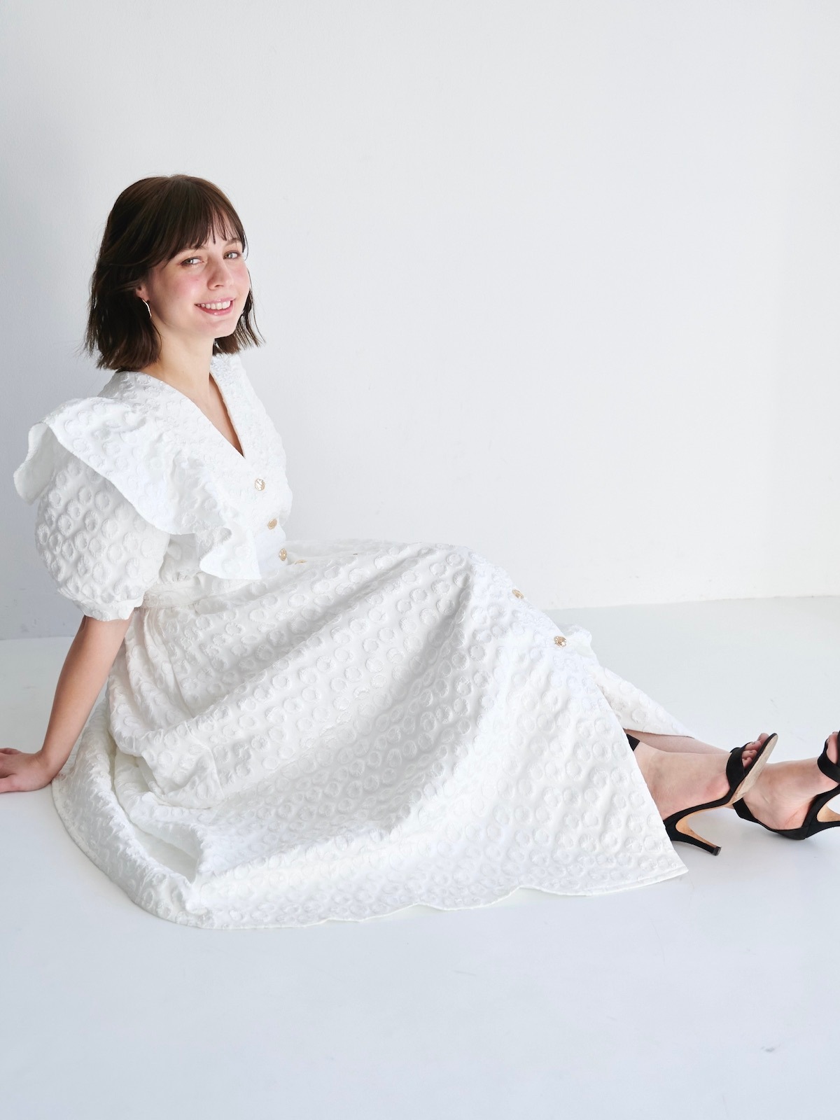 ジャガードフリルワンピース【残り2点】