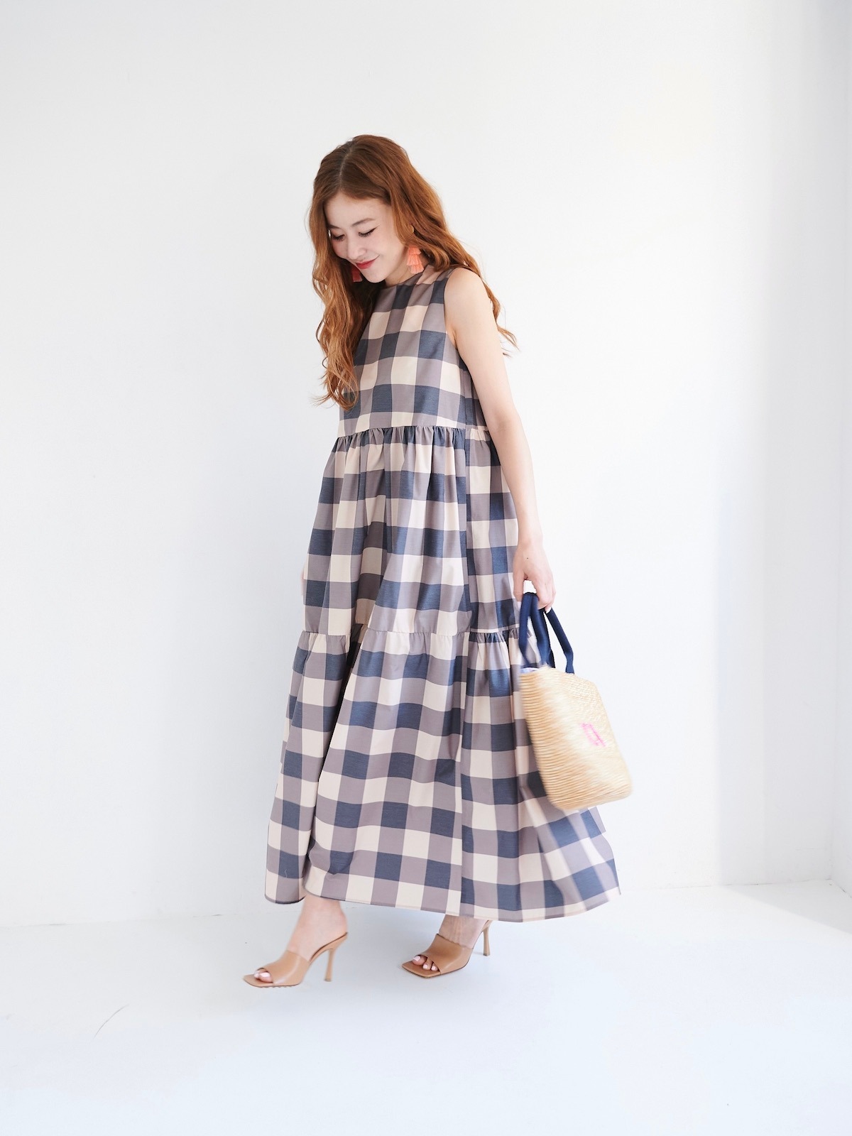 ブロックチェックティアードワンピース ブロックチェックティアードワンピース | DRESS | OBLI