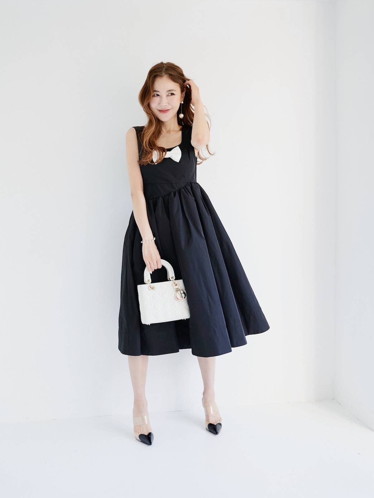 OBLI ボリュームタフタリボンワンピース ボリュームタフタリボンワンピース | DRESS | OBLI