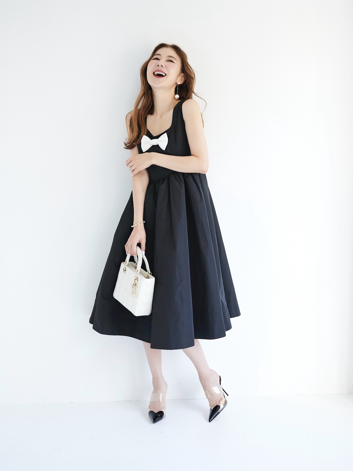 オブリ　OBLI　ボリュームタフタリボンワンピース ボリュームタフタリボンワンピース | DRESS | OBLI