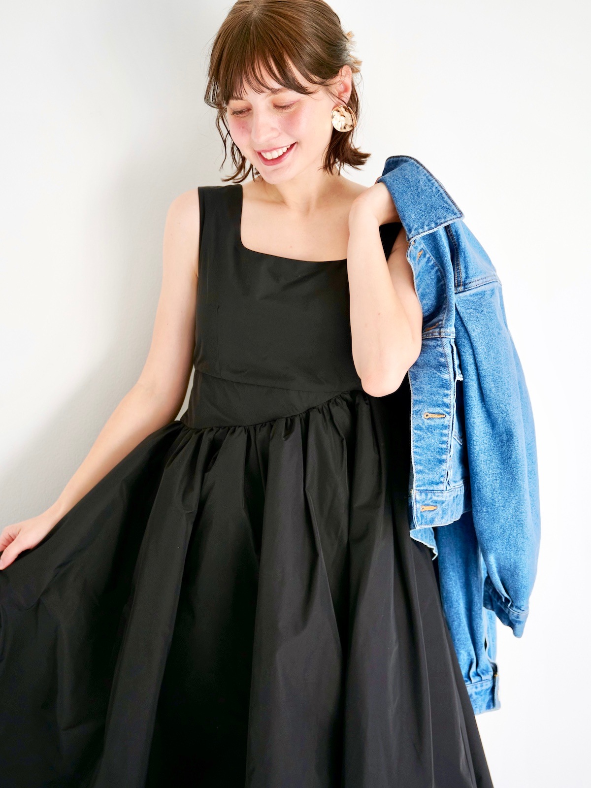 OBLI ボリュームタフタリボンワンピース ボリュームタフタリボンワンピース | DRESS | OBLI
