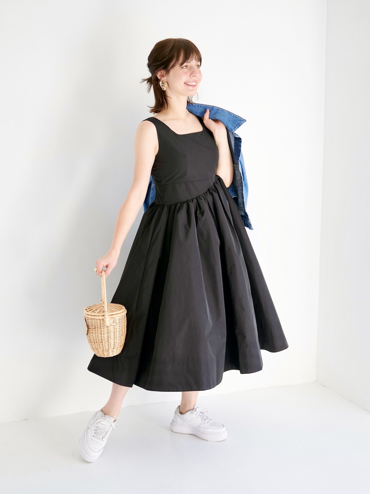 オブリ　OBLI　ボリュームタフタリボンワンピース ボリュームタフタリボンワンピース | DRESS | OBLI