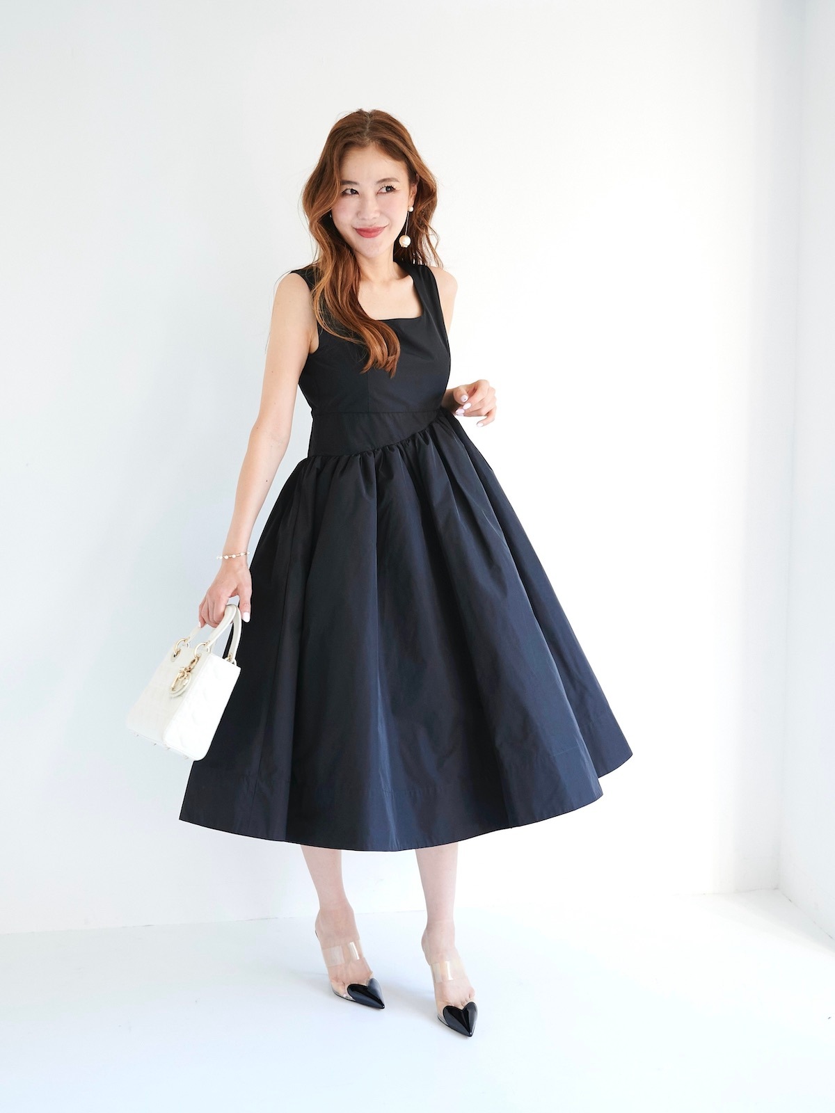 新品　定価42,350円 OBLI サイドリボンタフタワンピース　オブリ リボンワンピース | DRESS | OBLI