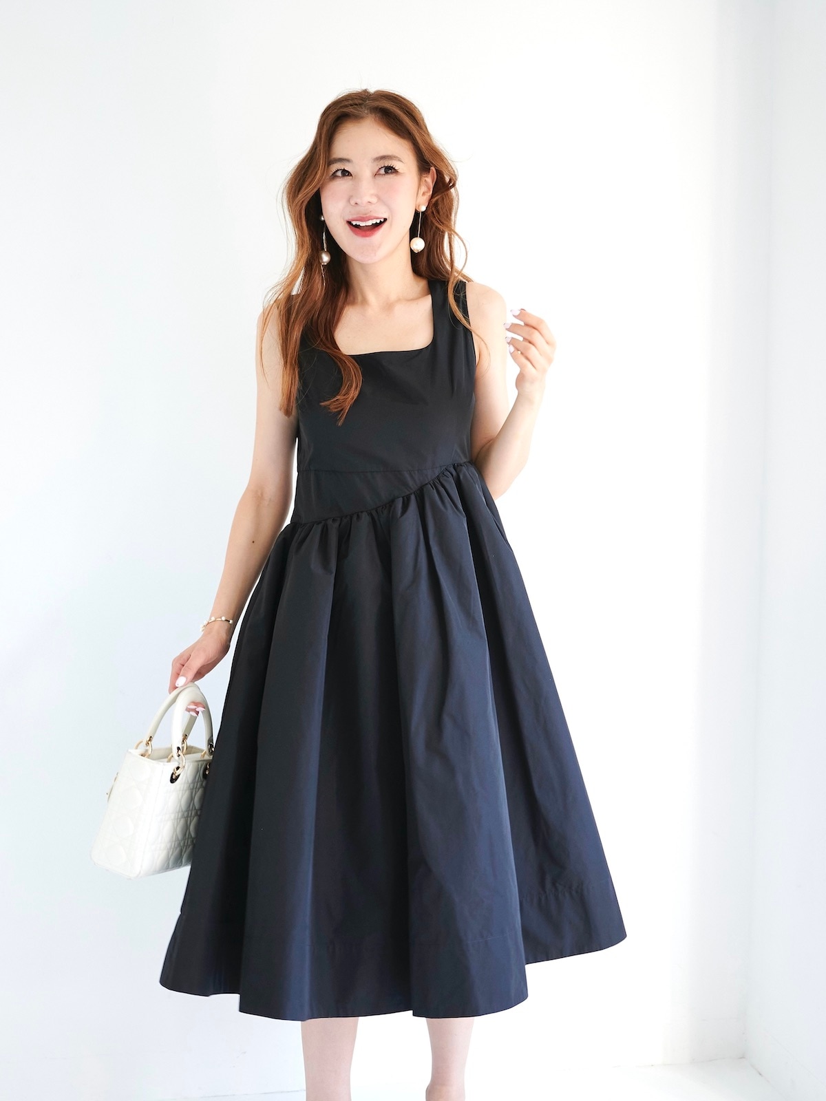 【美品】オブリ　OBLI リボンワンピース オープンリボンワンピース/ブラック【残りわずか】 | ALL ITEM