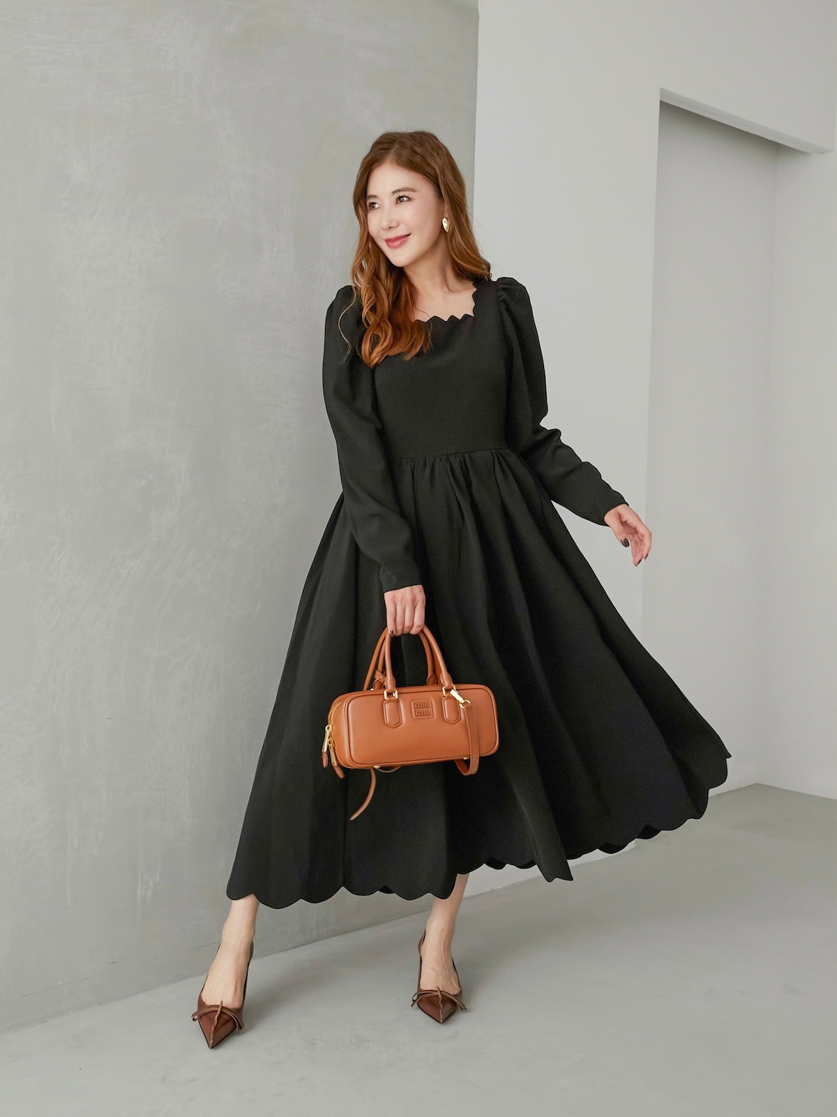 HANYマルシェ2025AW】スカラップドラマワンピース | HANYマルシェ