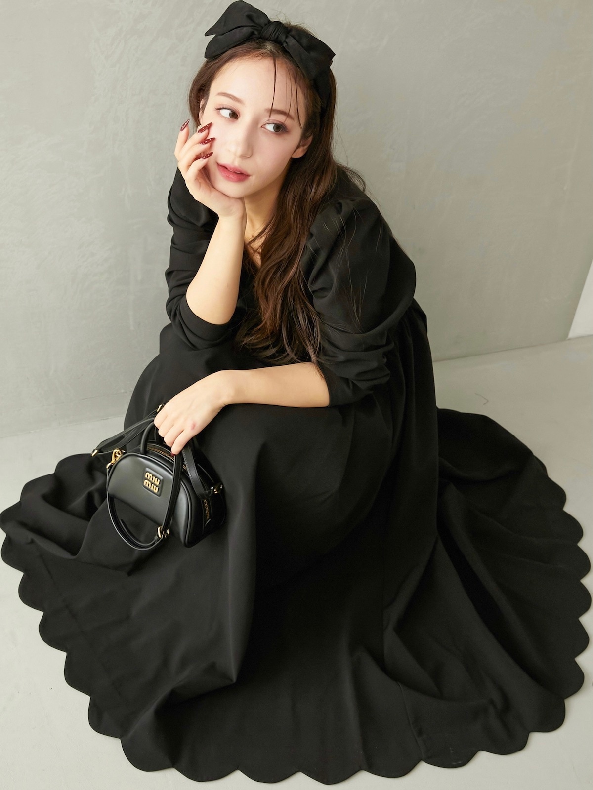 HANYマルシェ2025AW】スカラップドラマワンピース | HANYマルシェ