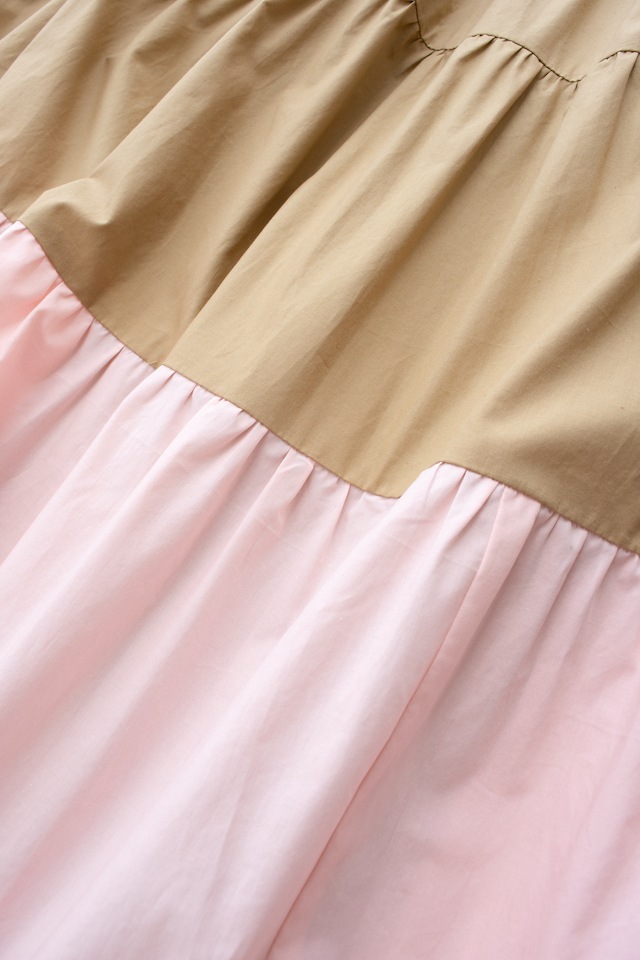 バイカラーティアードワンピース/ピンク | DRESS | OBLI 