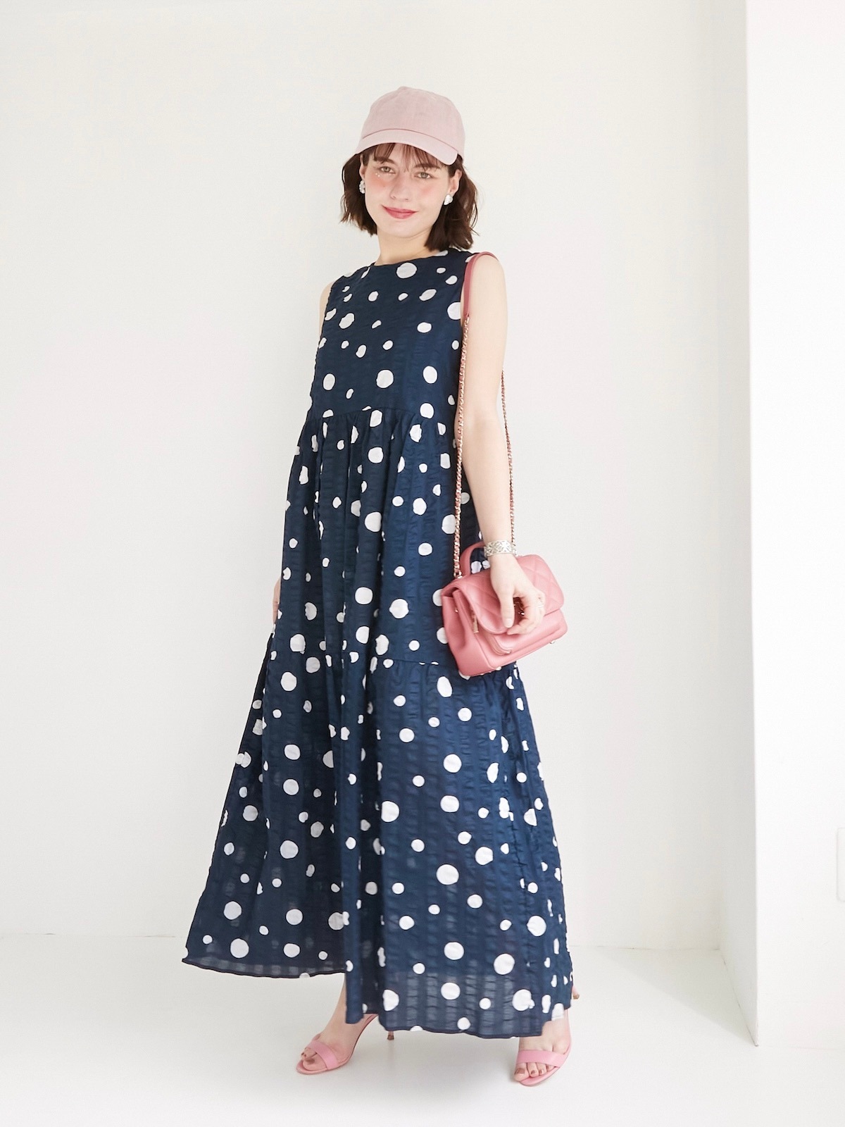 obli オブリ　ランダムドットワンピース ランダムドットワンピース/ピンク | DRESS | OBLI