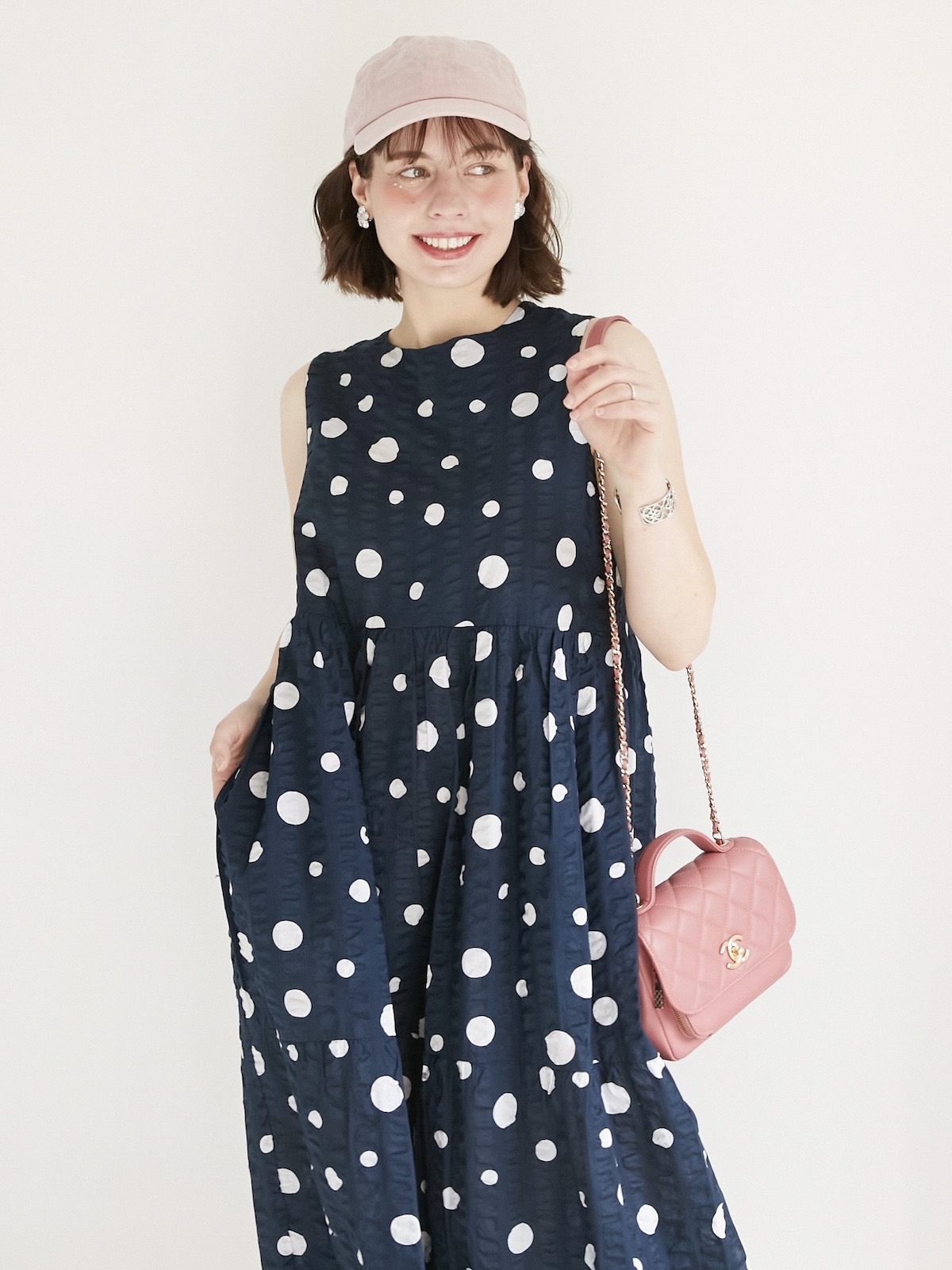 新品☆OBLIランダムドットワンピース ランダムドットワンピース/ピンク | DRESS | OBLI