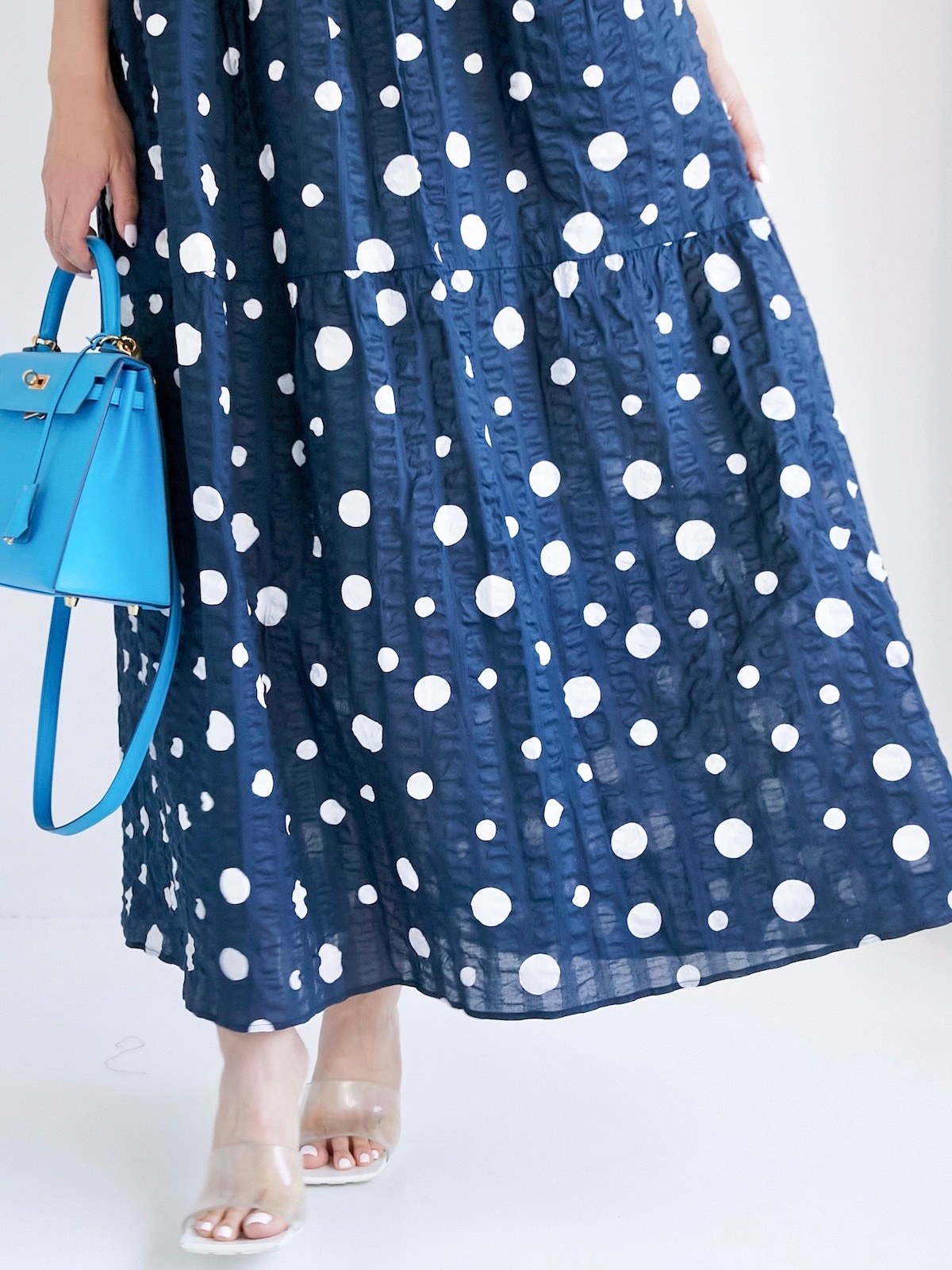 ランダムドットワンピース/ネイビー | DRESS | OBLI