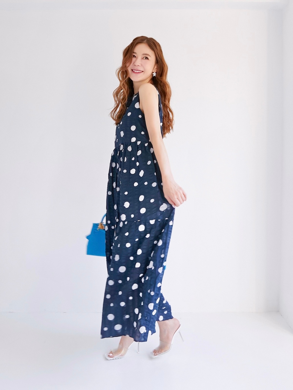 obli オブリ　ランダムドットワンピース ランダムドットワンピース/ピンク | DRESS | OBLI