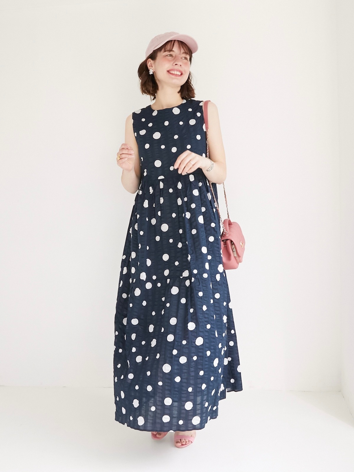 新品☆OBLIランダムドットワンピース ランダムドットワンピース/ネイビー | DRESS | OBLI
